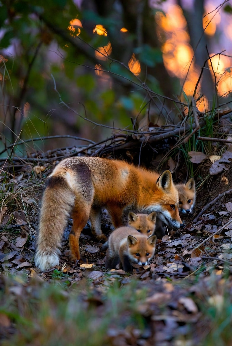 First Introductions – Red Fox Family Limited Edition Canvas Print (Edition of 25)