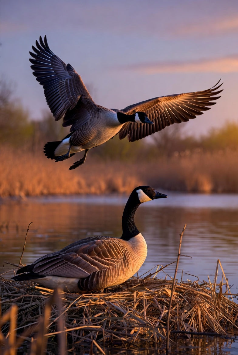 Family Duties – Canada Goose Pair Limited Edition Canvas Print (Edition of 25)