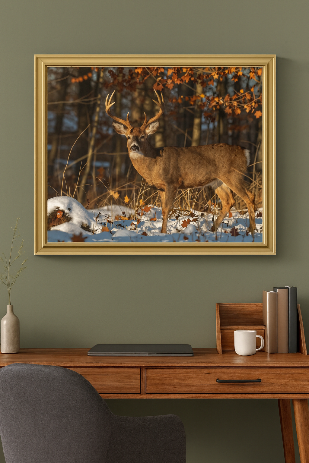 Snow Don't Stay - Whitetail Buck - Limited Edition Canvas Print